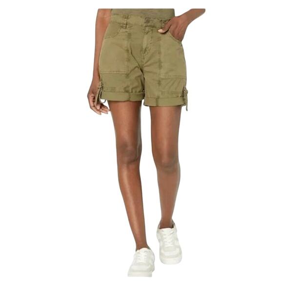 SANCTUARY Shorts Size 16W / Size 16 Cali Short Olive Green Pockets High Waist - Picture 1 of 6